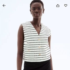 H & M Striped Black and White Women's Vest